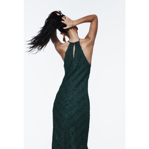 ZARA HALTER DRESS WITH FRINGE - Picture 6 of 13